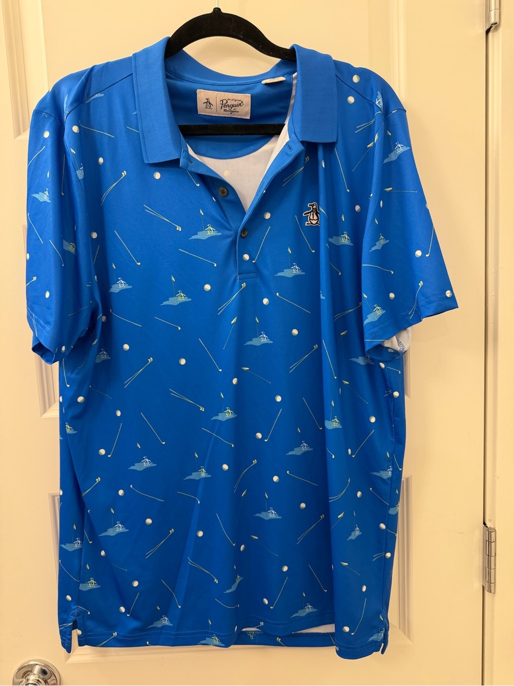 Original Penguin Bright Blue Golf-Print Polo